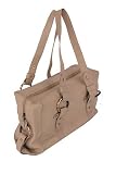 Olive N Figs Golden Rings and Studs Genuine Leather Handbag - Coffee Color