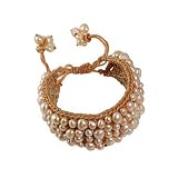 SilberDream Armband Perlen Geflecht champagner SDA003von "SilberDream"