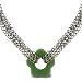 Jewelry : Sterling Silver & Green Aventurine Flower Necklace