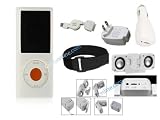 Cuffu iPod Nano 4 (4th Generation) Great Deal Combo Package White Skin Case Cover & Home Charger , Car Charger, Data Cable & Armband & Ipod Speakr (6 in 1) in Only One LOWEST Shipping Rate  Great Holiday Gift