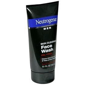 Neutrogena Men Skin Clearing Face Wash, 5.1-Ounce Tubes (Pack of 4)
