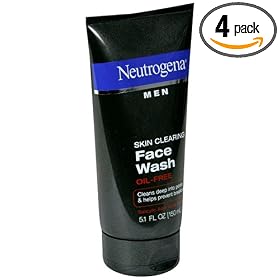 Neutrogena Men Skin Clearing Face Wash, 5.1-Ounce Tubes (Pack of 4)