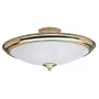 Sea Gull Lighting 7457-02 3-Light Close-to-Ceiling Fixture, White and Clear Patterned Glass and Polished Brass