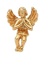 Clevereves 14K Yellow Gold 12.00X09.00 mm Praying Angel Lapel Pin