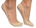 Stomper Joe 4 Pack Premium Cotton No Show Socks for Women, Non Slip, Low Cut Beige XS