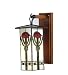 New Meyda 7 Inch W Parker Poppy 1 Lt Lantern Wall Sconce Hand Painted Replica Oak & Mahogany Bronze