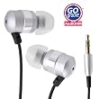 GOgroove audiOHM Ergonomic Metallic Silver Earbuds with Interchangeable Noise-Reduction Silicone Ear Pieces