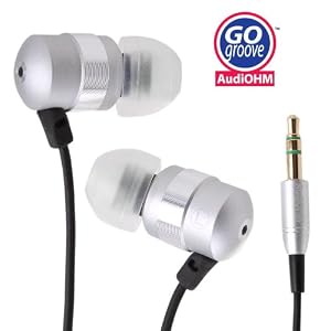GOgroove audiOHM Ergonomic Metallic Silver Earbuds with Interchangeable Noise-Reduction Silicone Ear Pieces GOgroove audiOHM Ergonomic Metallic Silver Earbuds with Interchangeable Noise-Reduction Silicone Ear Pieces