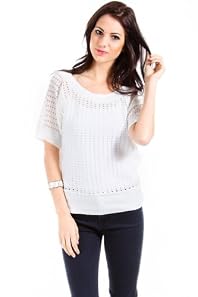 Cherry K Knitted Droop Sweater in White