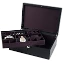 Wolf Designs Men's Vicci Collection Large Black Valet Case #358561