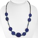 Handmade Silver Lapis Lazuli and Jade Necklace