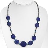 Handmade Silver Lapis Lazuli and Jade Necklace