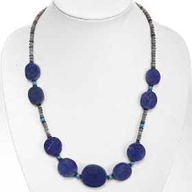 Handmade Silver Lapis Lazuli and Jade Necklace by Lazuli
