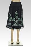 Leaf Embroidered Netting Skirt