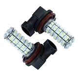 2pcs 68-SMD H11 PGJ19-2 12V LED Fog Light or DRL Bulbs - Xenon White by EZ Motoring