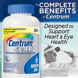 Centrum Silver Men 50+ Multivitamin Multimineral Supplement 250 Tablets