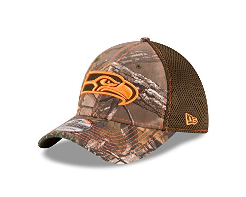 NFL Seattle Seahawks Realtree NEO 39THIRTY Stretch Fit Cap, Small/Medium, Realtree Camo