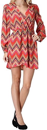 Honey Punch Trial Chevron Wrap Dress (large)