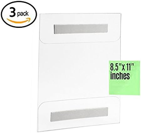3 Pack Wall Sign Holder for 8.5" x 11" Room Signage and Temporary Notices in Offices and Corporate Spaces Clear Acrylic Literature Sleeve with Two Sided Tape by Marketing Holders
