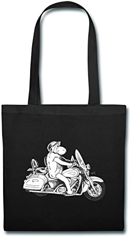 AUTUMNRTY Sheep Motorcycle Curly Shooping Bag Black
