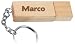 Engraved Wooden USB Flash Drive 8 GB with chain - Engraved name Marco