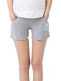 【TPGROWIN】 マタニティウェア パンツ 妊婦服 ズボン ボトムス ウエストゴム ストレッチ ショートパンツ カジュアル 全3色 (XL, グレー)