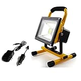 高輝度 LED投光器 充電式 LED作業灯 看板照明 6500K 昼白色 広角 IP65防水防塵 省エネ長寿命 看板灯 集魚灯 作業灯 夜釣り キャンプ 夜間作業などで大活躍 (30W)