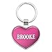 Metal Keychain Key Chain Ring Pink I Love Heart Name B - Brooke
