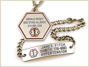 Personalized MEDICAL Bracelet or Necklace: stainless steel bracelet or necklace custom engraved with your information.