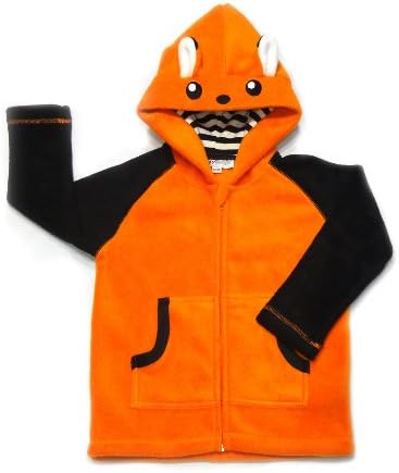 Crazyheads Kids Orange Fox Hoodie, X-Small