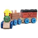 HOLZ HOLZEISENBAHN EISENBAHN mit 2 HÄNGERN und Bausteinen ZIEHFIGUR ZIEHTIER NACHZIEHFIGUR