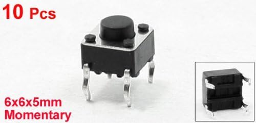Magentoo(TM) 10 Pcs 6x6x5mm 4 Pins DIP Through Hole Tactile Tact Push Button Switch