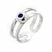 Modern Dark Blue CZ Brushed Sterling Silver Toe Ring