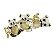 Gold Plated Black and White Panda Brooch Pin