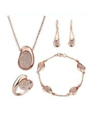 XiangGang ShaoGi 18k White Gold, Round Diamond Ball Fashion Sets, White And Pink - 18 inch