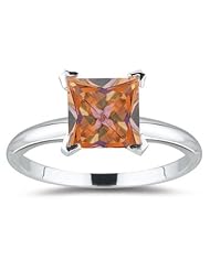 2.08 Cts Mystic Topaz Solitaire Ring in 14K White Gold