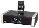 iHome iA100 App Enhanced Alarm Clock with Bluetooth and FM Radio for iPad/iPhone/iPod - Black/Silver