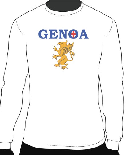 Genoa C.F.C. Basic Logo Long Sleeve Tee, Adult Medium - White
