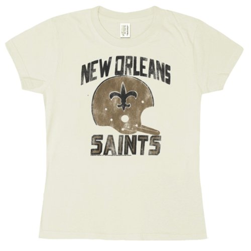 New Orleans Saints - Distressed Helmet Ladies T-Shirt - Medium