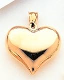 14kt gold puffed heart charm