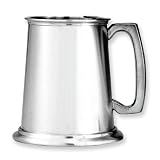 Review Quality Gold  / Pewter Satin Finish Glass Bottom 16oz Tankard