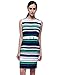 OMEYA.WANSHIDA.Women Office Sleeveless Belt Stripe Bodycon Pencil Mini Dress
