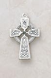 Large Men's Sterling Silver Celtic Irish Cross Necklace Christian Faith Fashion Jewelry Pendant