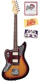 Fender Kurt Cobain Jaguar Bundle with Strings, Pick Card, and Polishing Cloth - Left Handed, Rosewood Fretboard, 3-Color Sunburst