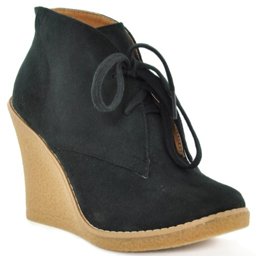 Qupid Natasha-01 Faux Suede Wedge Bootie