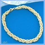 14K 4 Sided Diamond Cut Byzantine Bracelet