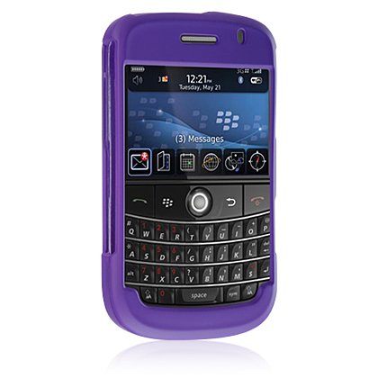 RIM Blackberry Bold 9000 Purple Rubberize Textured Snap-On Case Cover with Removable Swivel Belt Clip
