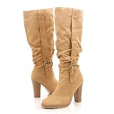 Bamboo Lock02 Mid-Calf Boots 10 TAN