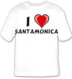 I Love Santamonica T-shirt Large White
