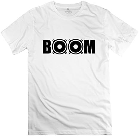 Male Crew-Neck Boom Bass T-shirts S White